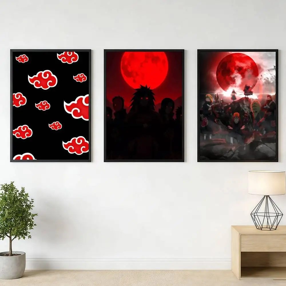 Akatsuki N-NARUTOS-ES Poster Stickers Art Print Retro Vintage Wall Decor HD Living Room Home Office Gift Occasion