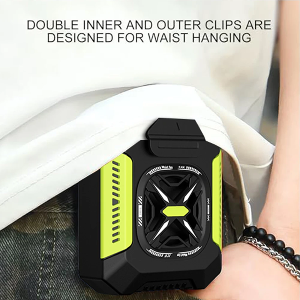 

Портативный подвесной вентилятор на талии, уличный специальный портативный мобильный вентилятор с высоким ветром, походный поясной вентилятор, портативный мобильный USB-зарядка, сокровище