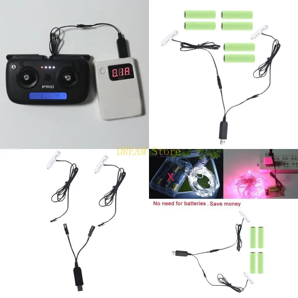 2in1 AA Battery USB Power Supply Replace 1-4pcs1.5V AA Batteries for Clock Camera Gameboy Torch Radio best sale
