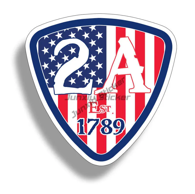 

2A Second Amendment US Flag Sticker Gun Laptop Computer Cup Car Window Bumper Decal Scratch Roof Sunscreen