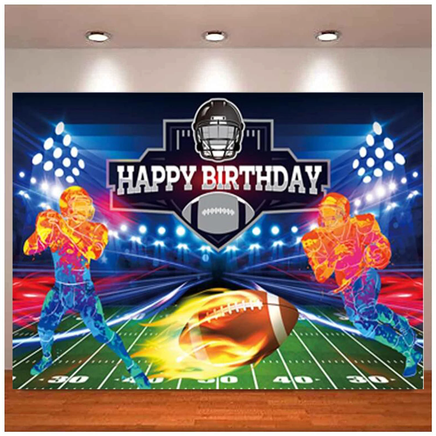 Football Happy Birthday Party Photography Backdrop Sports Theme Background For Baby Kids Boy Cake Table Banner Decor Supplies