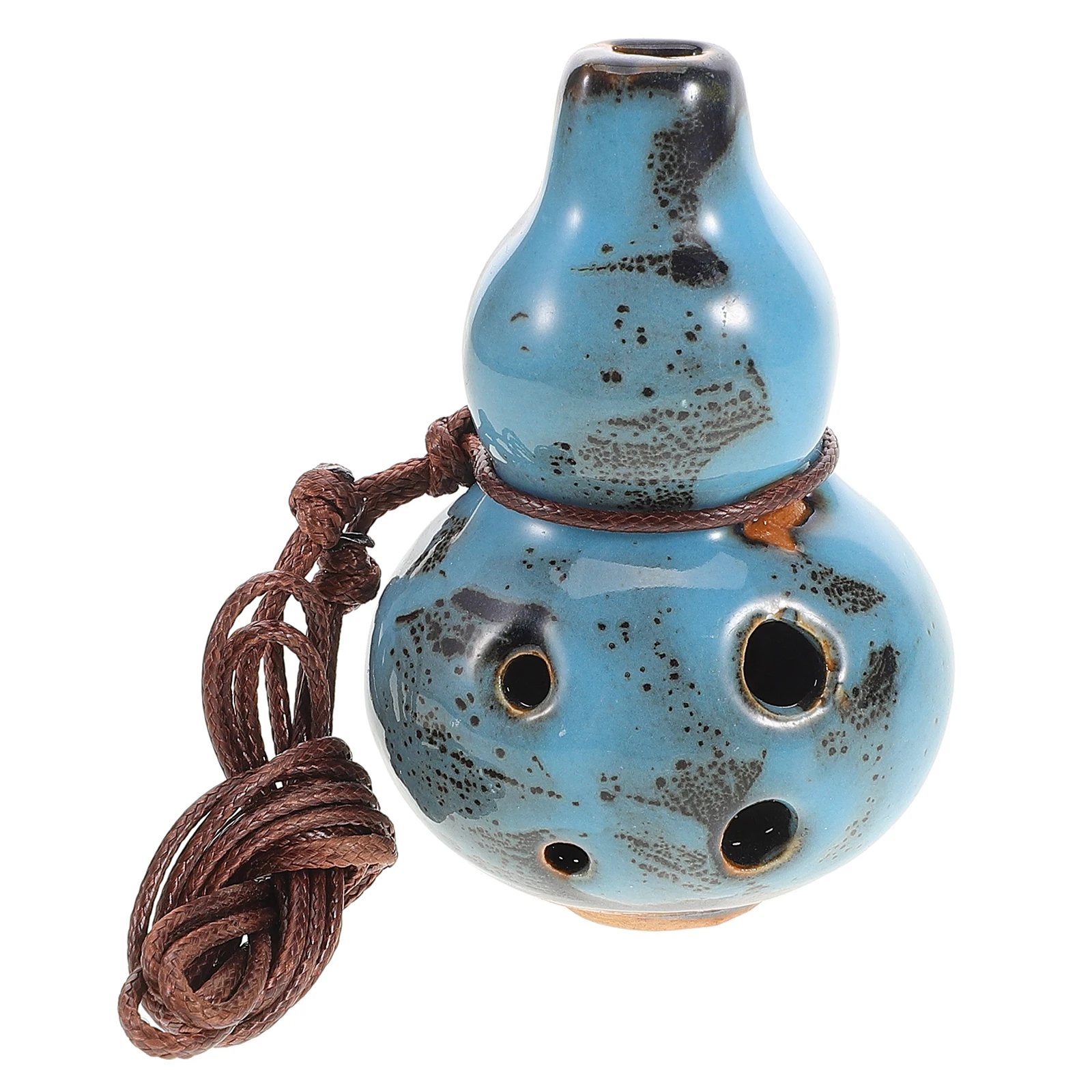

1pcs Ceramic Alto C Ocarina Blue 6 Hole Gourd Flute Sound Healing Meditation Music Instrument For Outdoor Travel Pendant