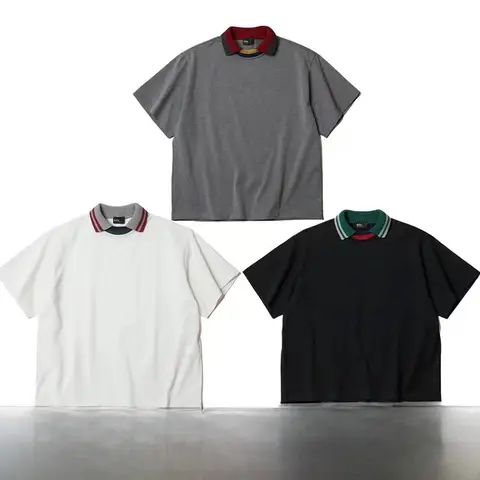 루즈핏 티셔츠 청춘 유행 루즈핏 단색 긴 소매 라운드넥 패치워크 순면 반팔 티셔츠 티셔츠 티셔츠 티셔츠 티셔츠 티셔츠