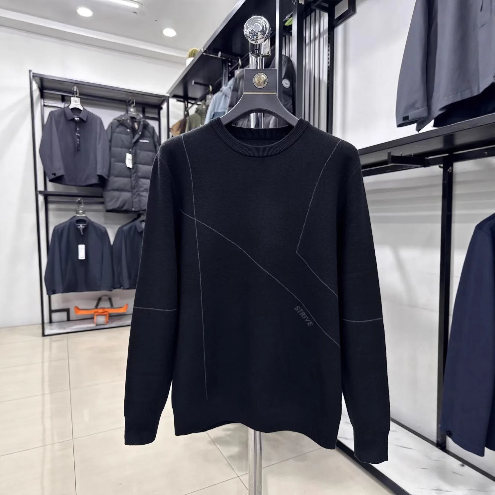 

Удобный эластичный круглый вязаный свитер Ne Long Sve для мужчин, базовый осенне-зимний повседневный свитер Fashion Label Cut