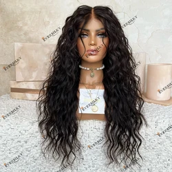 Black Human Hair Natural Wave Raw Indian Hair 5x5 Lace Closure Wig for Black Women 200 Density 13x6 Deep Part Lace Front Wig