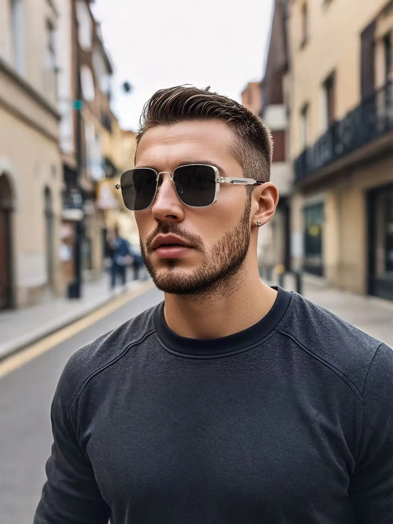 الرجال القيادة النظارات الشمسية خمر Steampunk مربع النظارات الشمسية إطار معدني مع مفصلات الربيع النساء العدسة العصرية سائق النظارات