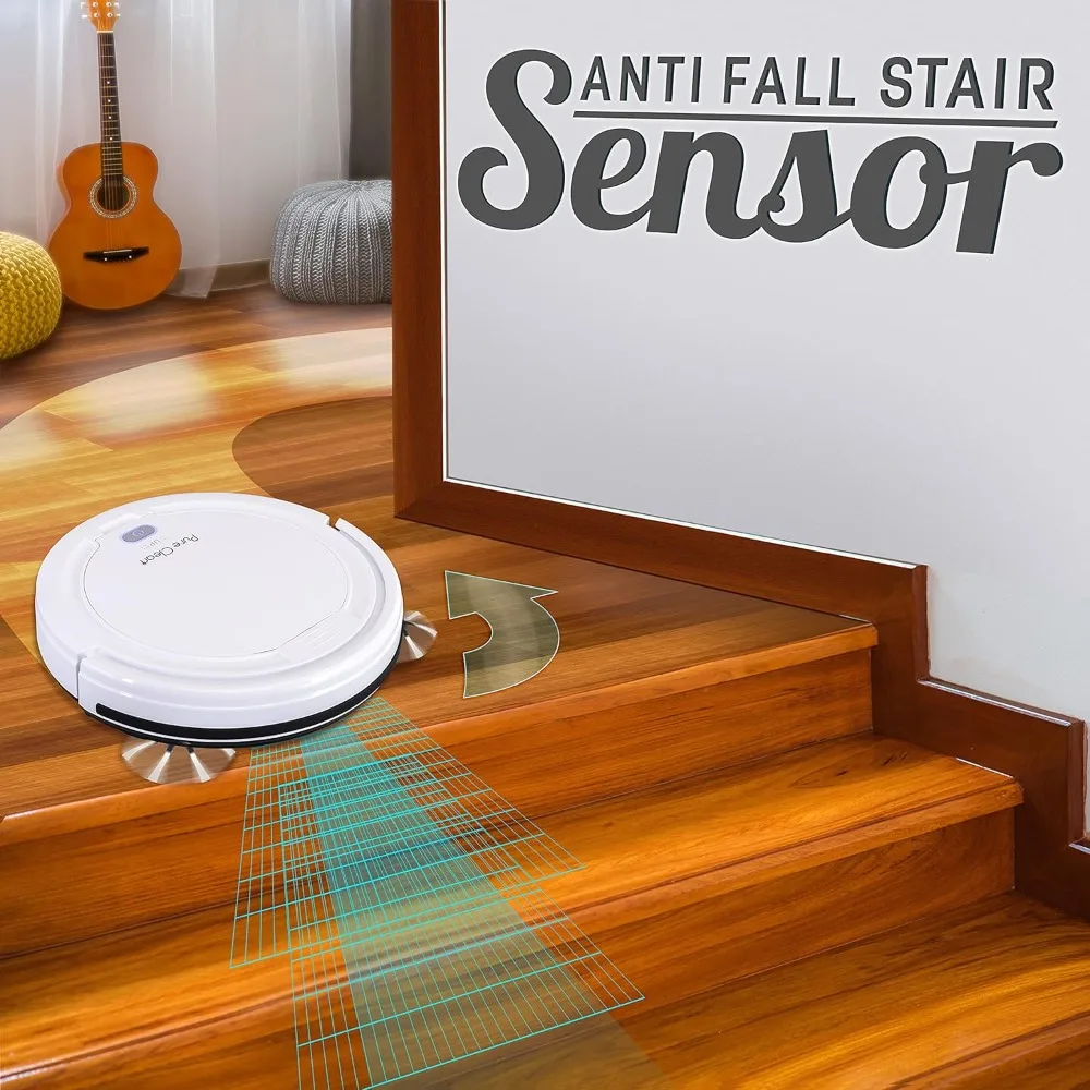 Smart Automatic Robotic Vacuum Cleaner,Slim Rechargeable Electric Automatic Robot Vacuum Cleaner w/,Self Programmed Navigation