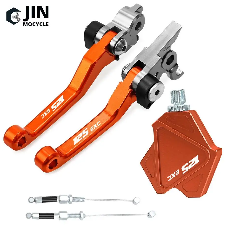 CNC For 125EXC SIX DAYS 2004-2016 2015 2014 2013 125 EXC Motocross Foldable Pivot DirtBike Brake Clutch Lever Cable Lever Handle