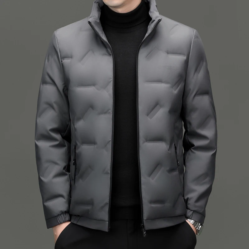 

Business Casual Men's Lightweight Warm Duck Down Jackets Solid Slim Fit Puffer Coats Outwear Windproof Down-Filled Tops Clothing