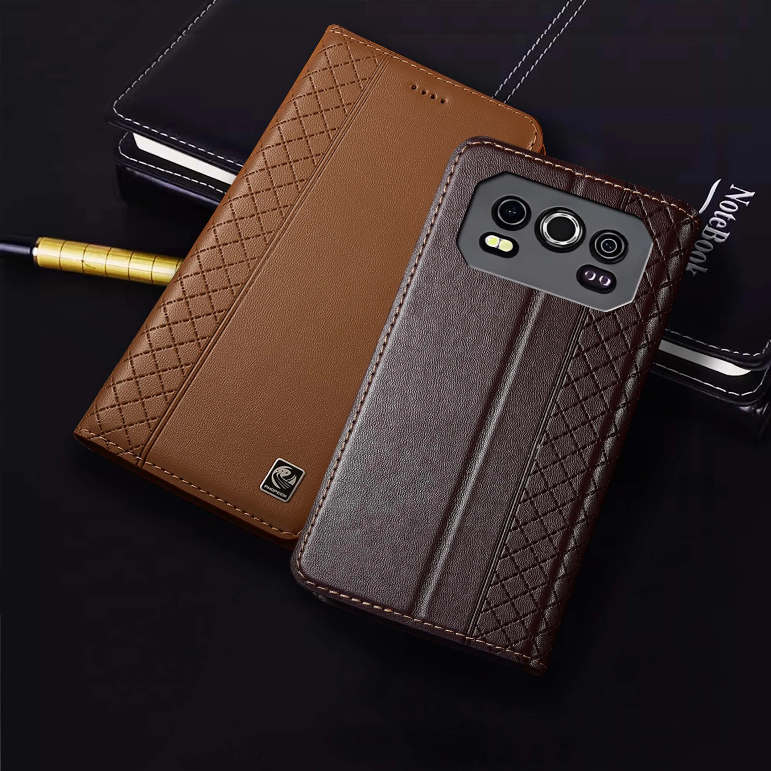 

For Ulefone Armor 19 19T 21 22 23 24 25 25T 26 27 27T Pro Ultra Napa Inner Pattern Of Genuine Leather Flip Phone Case Cowhide