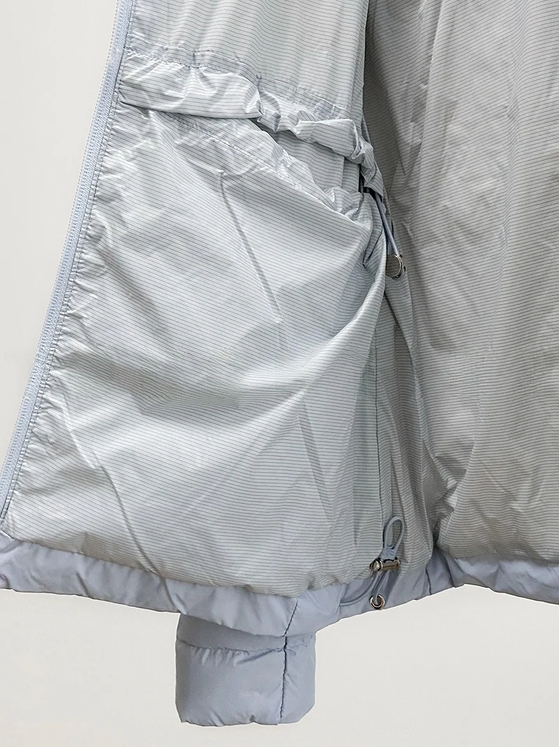 aphene Anti-Static Soft Fluffy 90 White Du down Warm Hooded down Jaet Women's Faion Commute Sle Zipper Closure Nylon