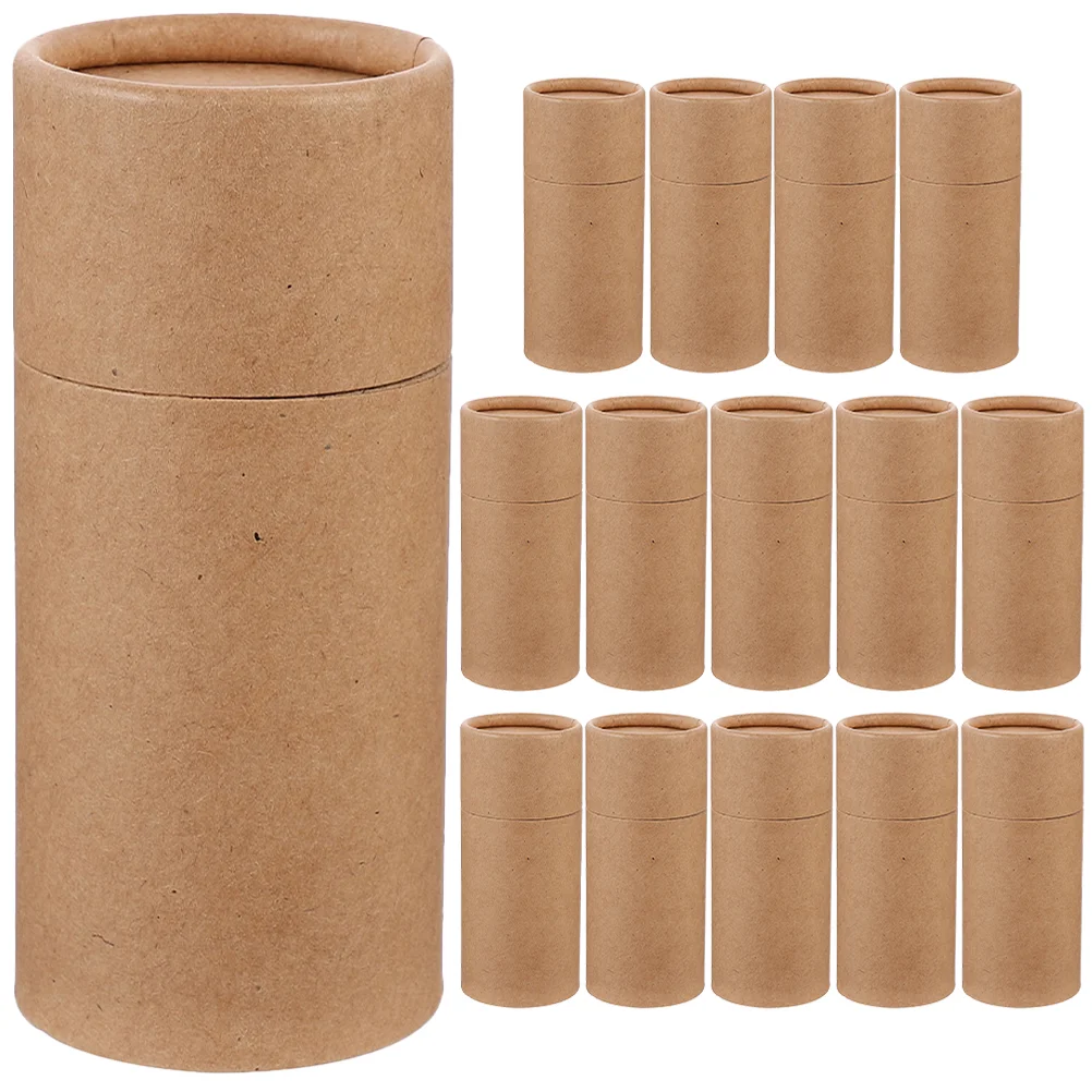 15 Pcs Paper Gift Boxes Lip Gloss Wrapping Kraft Cardboard Tubes Essential Oil Cylinders Lipstick Pack Packaging Can Bottle