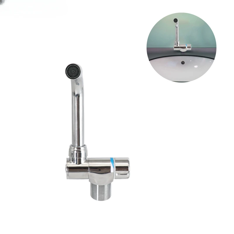 

Tap hot and cold single-hole bathroom washbasin bathroom single-hole table rotating basin faucet 360 rotating water pipe