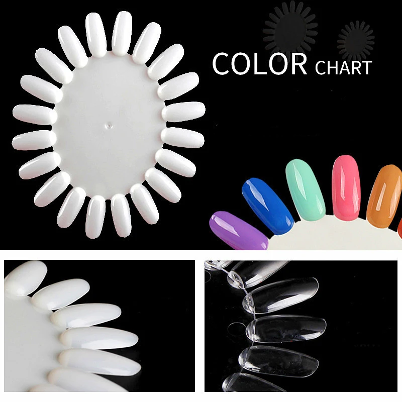 

3Pcs Clear/Nature Round Nail Polish Display Chart Acrylic Practice Palette Durable Nail Color Sample Display Stand Showing Shelf