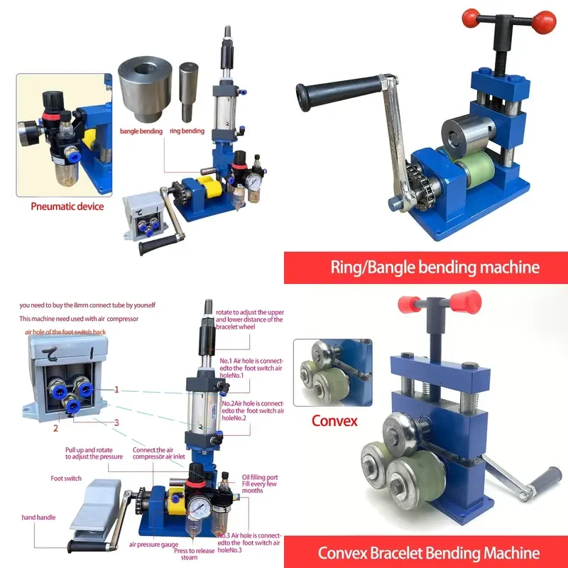 Hot Sale Pneumatic Jewelry Bending Machine Desktop Handmade Press Punch Bangle Bending Machine Workbenches Ring Bracelet