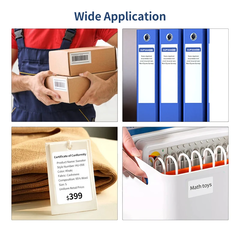 30/40mm Width White Self-adhesive Thermal Label Durable Printable Roll Sticker Papers Barcode Price Household Office Storage Tag