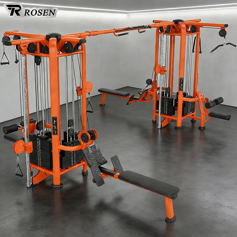 Commercial Grade  Full Body Workout Gym Equipment ROSEN Fitness Customized Multi Jungle 8 Station for Gym Club