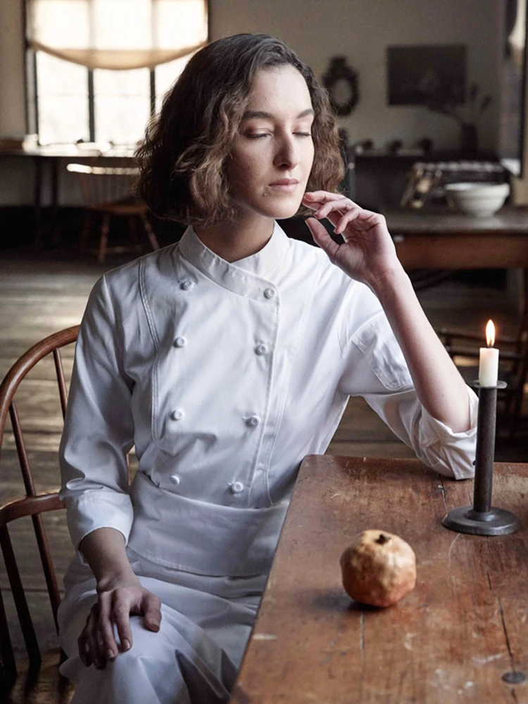 Uniforme de Chef de haute qualité pour femmes, veste de cuisine à manches longues pour Restaurant d'hôtel, chemise de cuisinier, vêtements de travail pour boulangerie et café