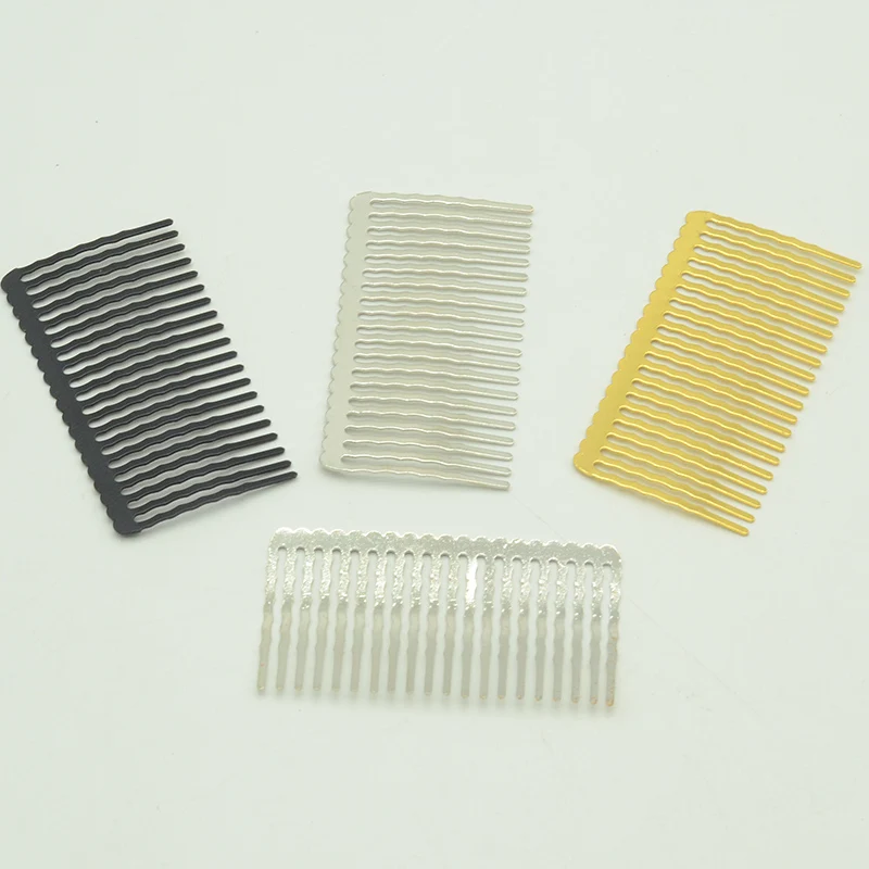 10PCS 3.5cm*6.5cm 20 Tooth Waved Teeth Metal Hair Combs for Bridal Hair Accessories Plain Side Comb Hairpin DIY Hair Accessories