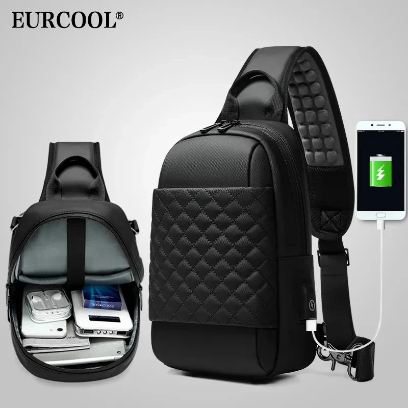 EURCOOL Messenger Bag for Men Black Crossbody Bags men for 7.9\