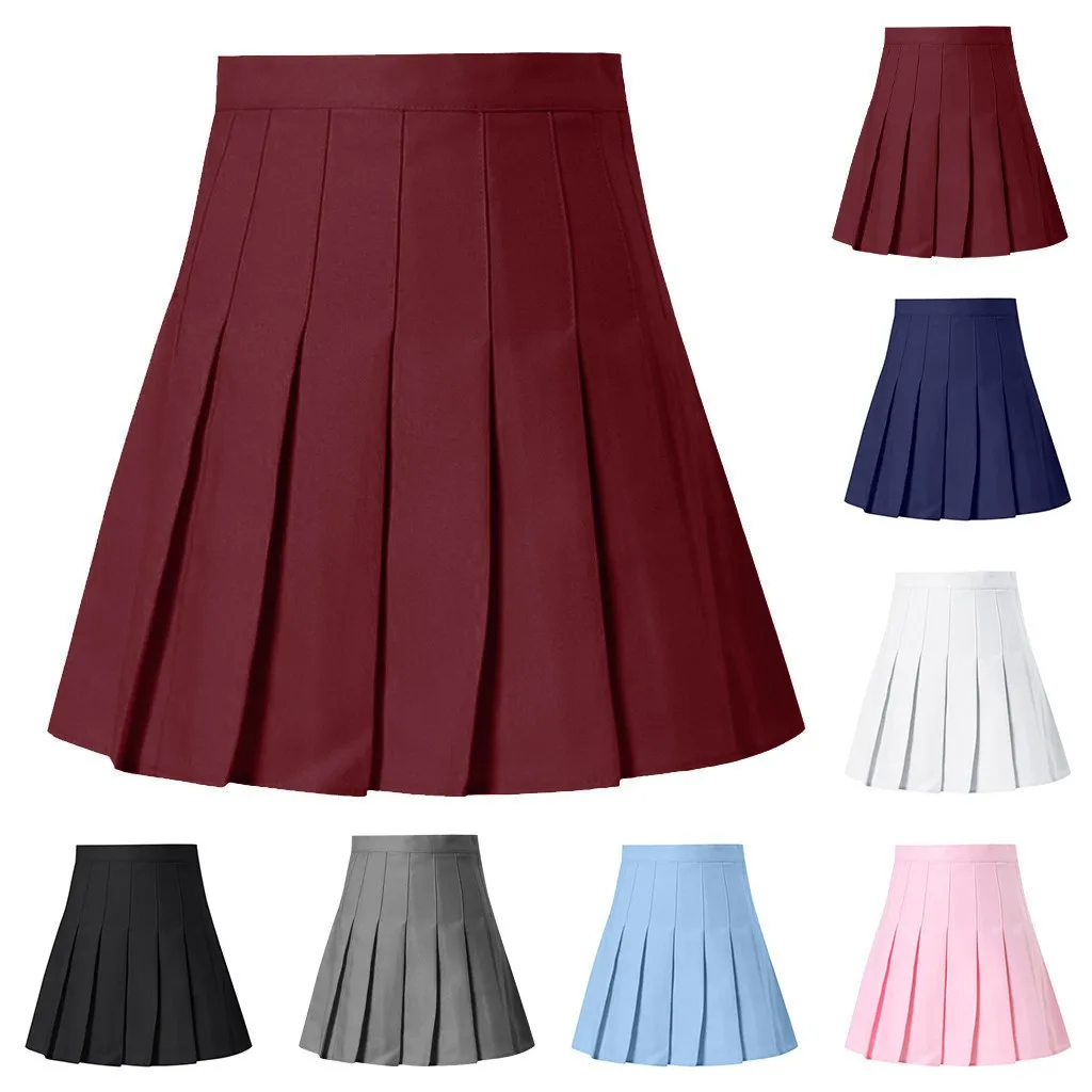 Women Skirts High Waist Pleated Mini Skirt Pink  Satin Skirt Women's Fashion Slim  Casual Tennis  School y2k skirt  plaid skirt