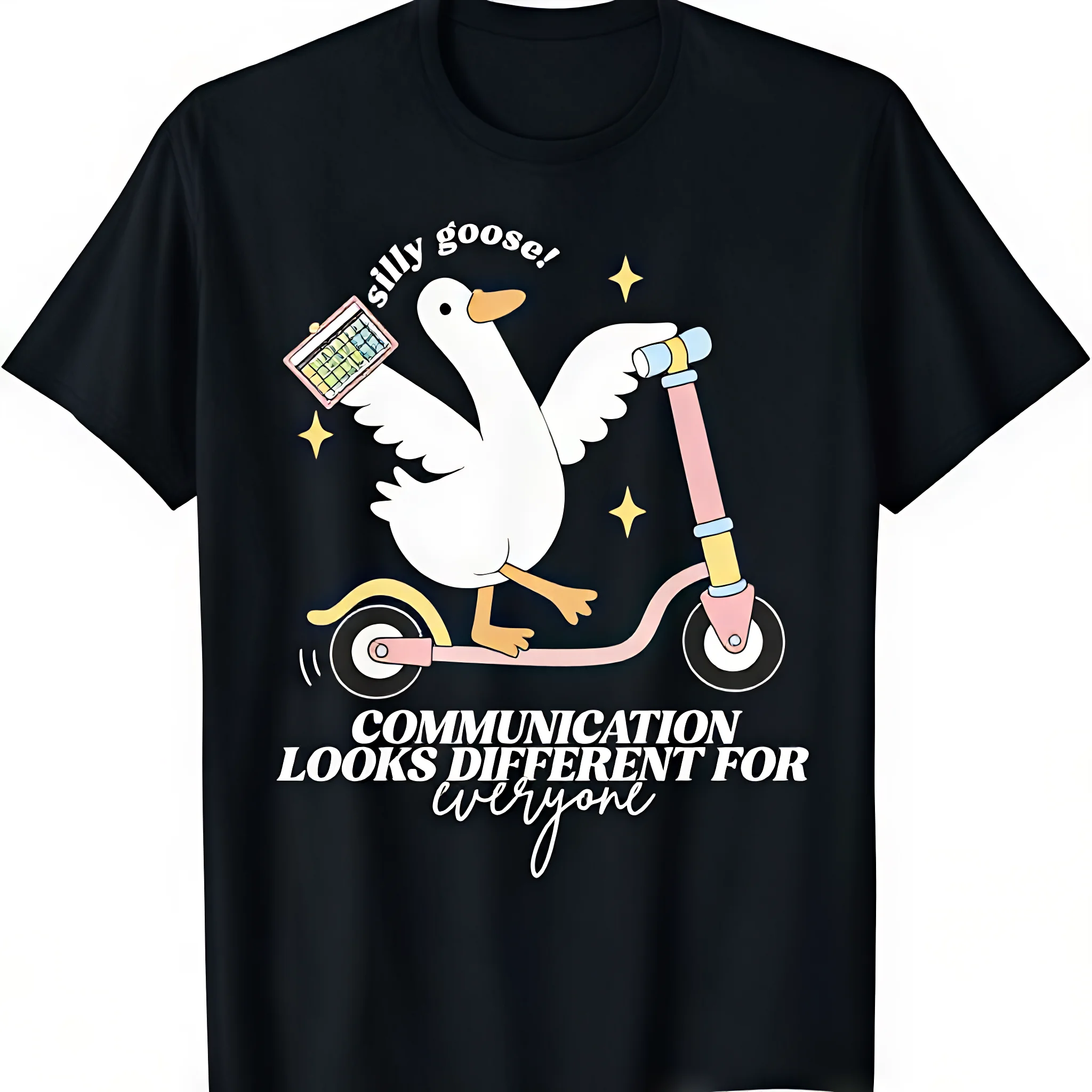 180GSM Pure Cotton Silly Goose SLP Speech Therapy Graphic Tee, Soft Breathable Casual Printed T-Shirt For Speech Pathologists