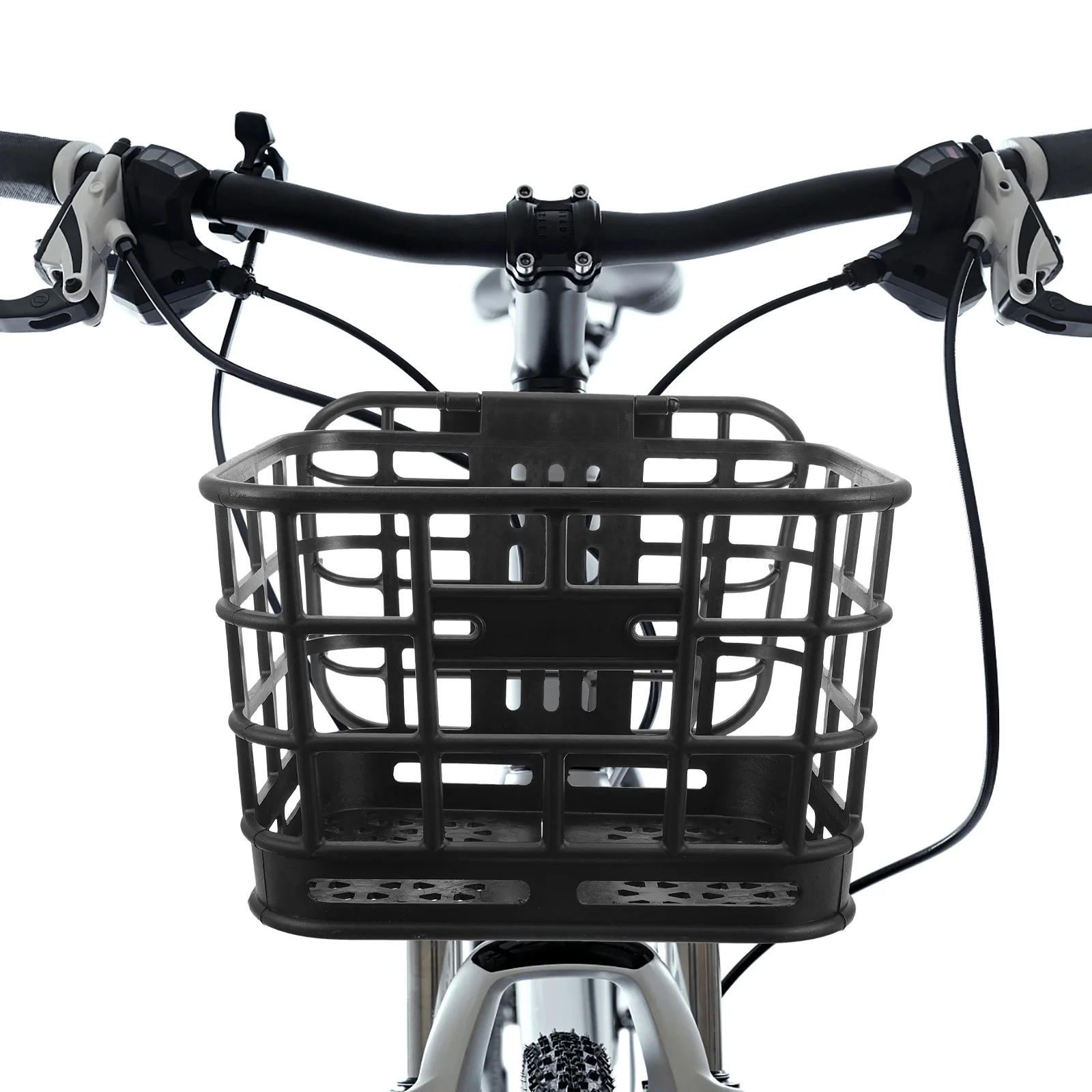 

Durable Plastic Bike Basket Front Handlebar Stable Thickened Cycling Basket Large Capacity for Adult Bikes Electric Bike