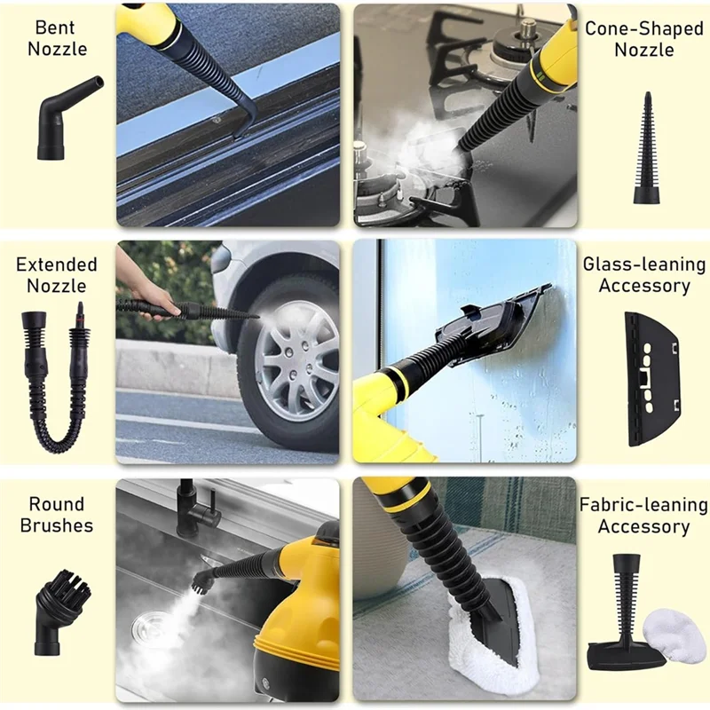A59E- منظف بخار محمول متعدد الأغراض، منظف بخار مضغوط محمول للأريكة والملابس ومقاعد السيارة