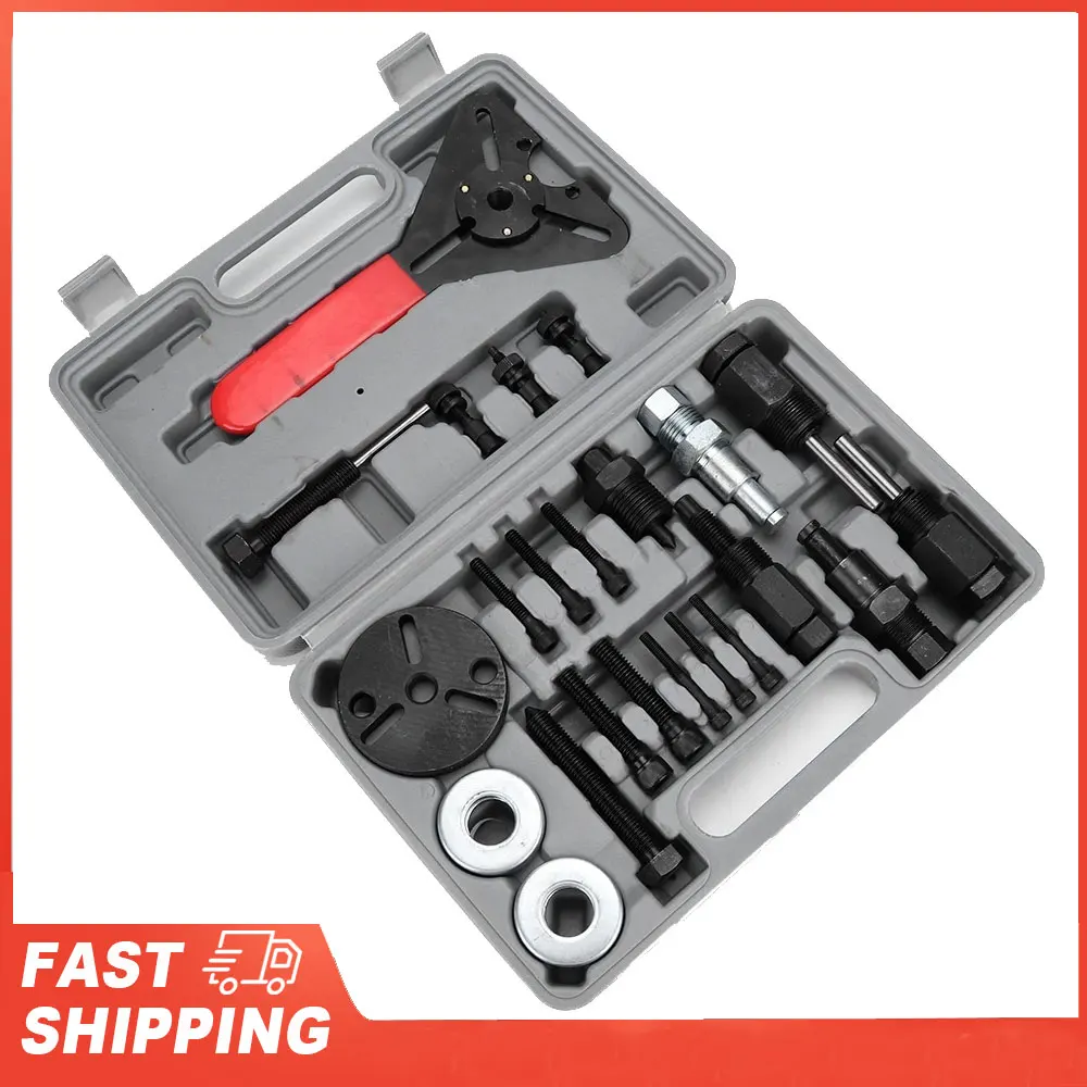 

A/C Compressor Remover Kit A/C Compressor Clutch Remover Puller Tool Kit Hub Puller Auto Tools A/C Compressor Clutch Tool