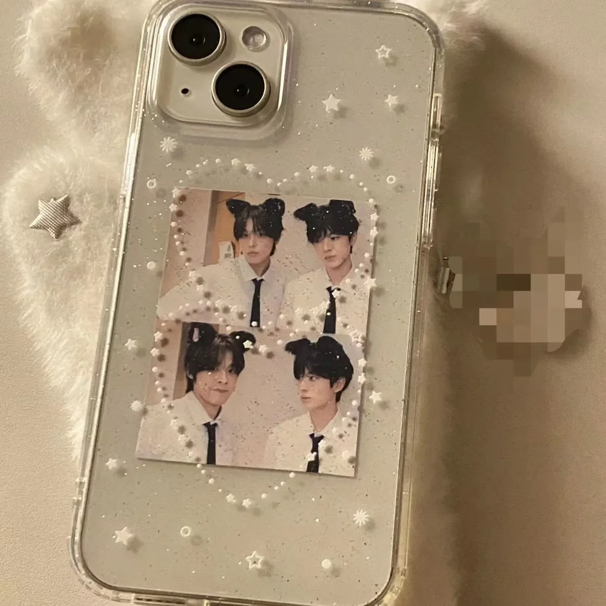 الإبداعية ستار الحب الكورية ins Kawaii بريق لطيف جراب هاتف آيفون 16 15 14 13 12 11 برو ماكس XR XS 7 8 زائد MINI Y2K غطاء