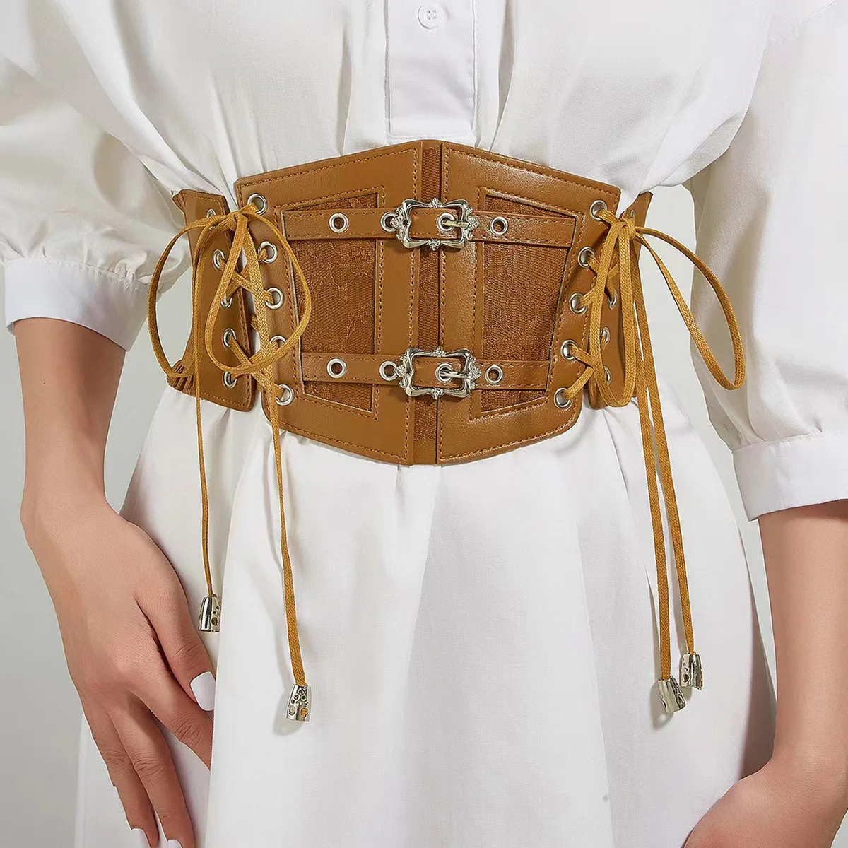 Corset Riem Voor Vrouwen Brede Elastische Waspie Riem Voor Halloween Kostuum Kanten Riem Voor Jurken