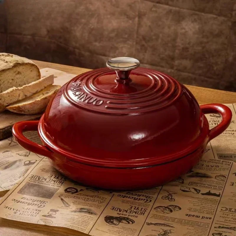 Cast iron bread pot stylish Tajine pots braising stewing cookware creative kitchen utensils for home use colorful non-stick wok