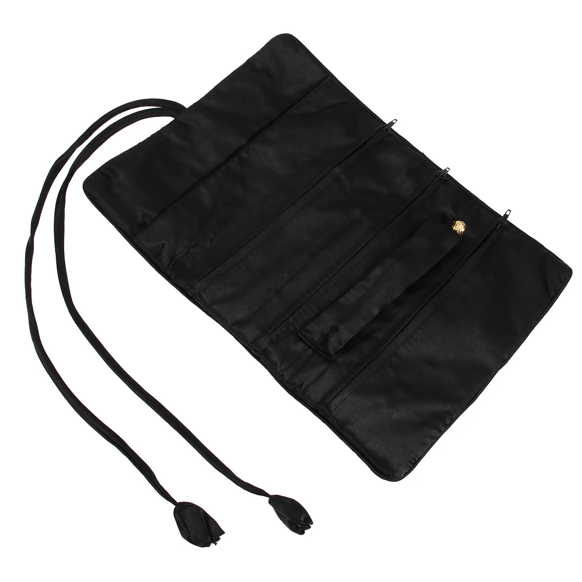 

Jewelry Bag Handmade Embroidered Storage Organizer Roll Pouch Travel Space-Saving Earring Necklace Bracelet Holder