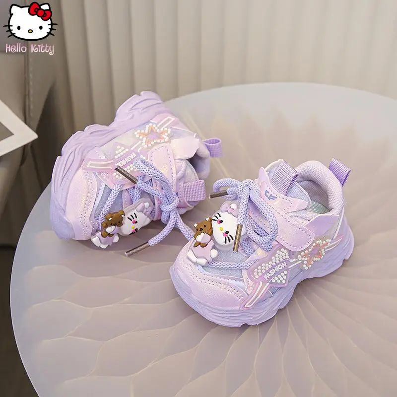 Anime dessin animé fille papa chaussures Hello Kitty respirant Kawaii polyvalent semelle souple baskets Sanrio printemps et automne nouvelle mode