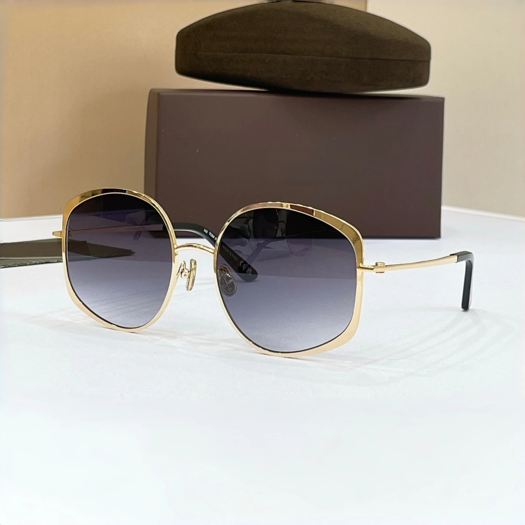 1349 Sunglasses for Men Women,Premium Metal Oversized Frame,UV400 Blocking,Trendy Elegant Polygon Must-have Fashion Eyewear
