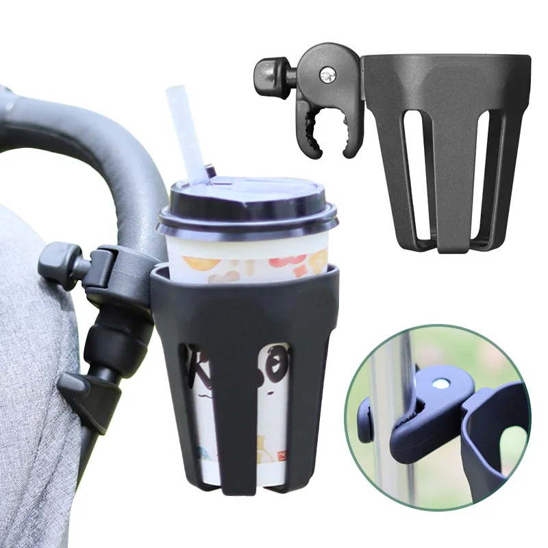 

Baby Stroller Water Cup Holder Black Universal Milk Bottle Holder Outdoor Bicycle Stroller Accessories Easy To Install