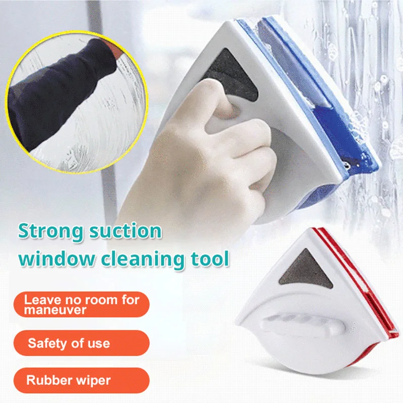 Magnetic Window Cleaner Brush, Double Sided Glass Cleaning Tool, Strong Magnet for Home and High-Rise Window Cleaning