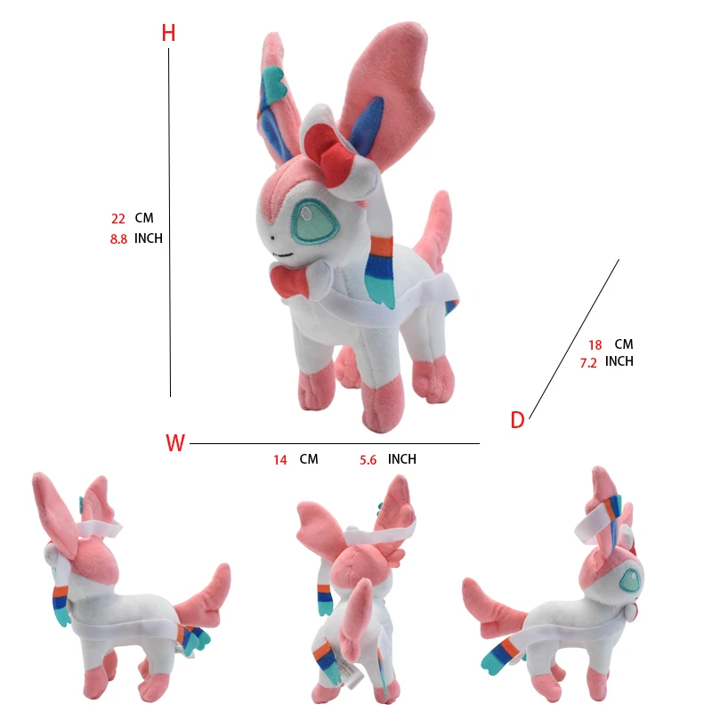 포켓몬 Eevee 가족 봉제 인형 Sylveon Leafeon Flareon Jolteon Vaporeon ELchu 박제 동물 부드러운 인형 어린이 아기 선물