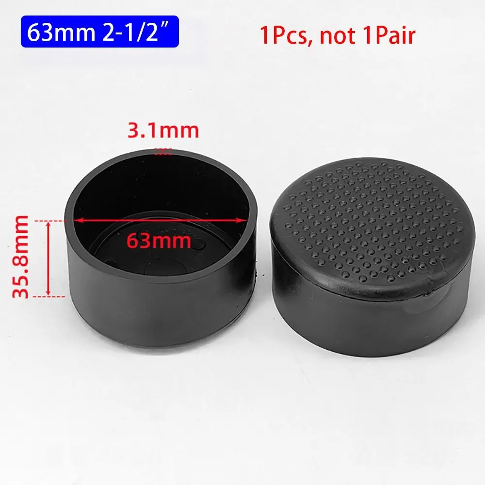 1Pcs New Furniture Feet Chair Leg Caps Table Bottom Cover Floor Protectors Pads Round Tube Plug Non-Slip Black Tubing End Covers