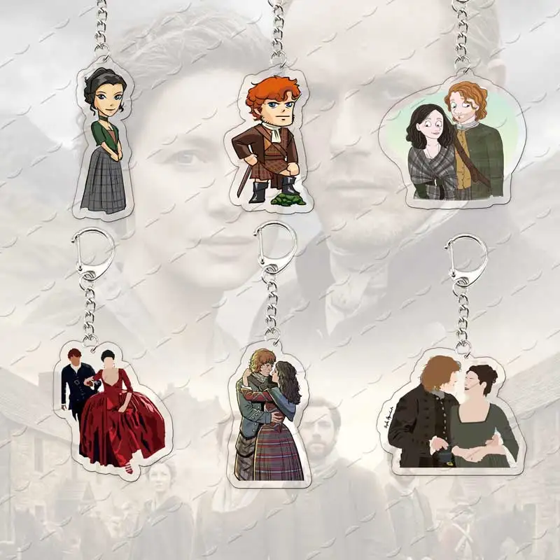 Популярный брелок по мотивам сериала «Возвращение домой» (Outlander) с Джейми и Клэр Фрейзерами, фанатский арт-брелок, подвеска для сумки, подарок для фанатов