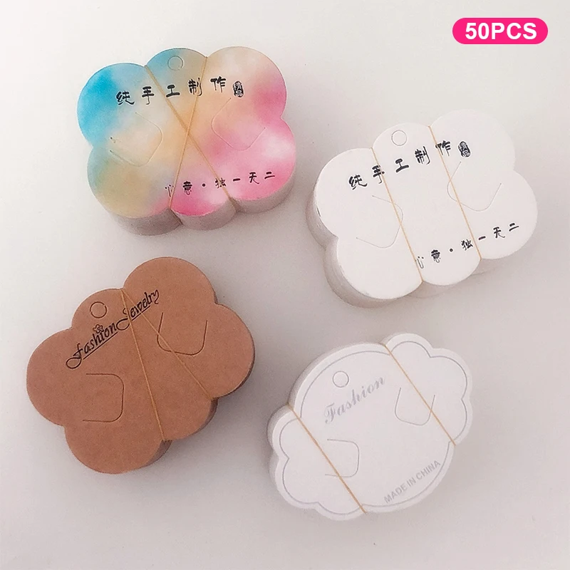 

50Pcs Cloud Hair Clip Paper Cards Hairpin Tag Holder DIY Hairpin Display Packaging Cardboard Hair Accessories Packaging Card Tag