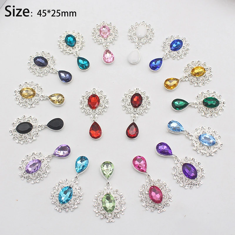 1PC Delicate Shining Brooch 45*25mm Crystal Accessories Fashion Gorgeous Wedding Invitation Holiday Creative Decoration Gift