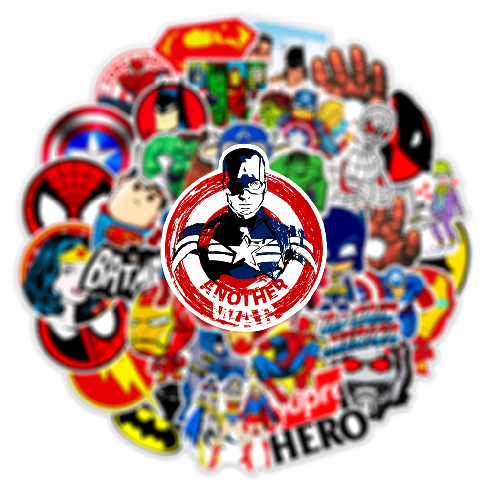 10/30/50 adet Disney Marvel Avengers sevimli süper kahraman karikatür çıkartmalar Graffiti DIY telefon Laptop bisiklet su geçirmez çocuklar Sticker