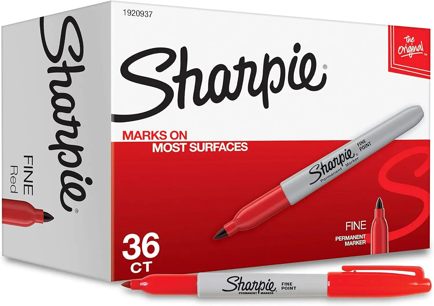 

Fine Tip Red Permanent Markers, 36 Count - Marks on Paper, Plastic, Metal, Wood for Drawing, Coloring, Posters
