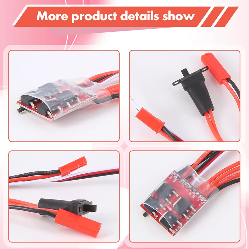 2PCS RC Car 30A ESC Forward Reverse Brush Brake Dual Way ESC Motor Speed Controller For 1/16 1/18 1/24 Car Boat Tank