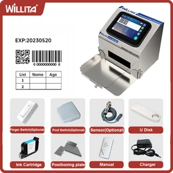 Willita Smart Static Inkjet Printers Solvent Ink PVC Card Inkjet Printer Tabletop Inkjet Printer Expiry Date Logo Coding Machine