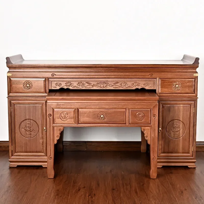 Golden Rosewood Solid Wood Middle Hall Serving Table Incense Case Household Buddha Table Shentai Cabinet Buddhist Niche