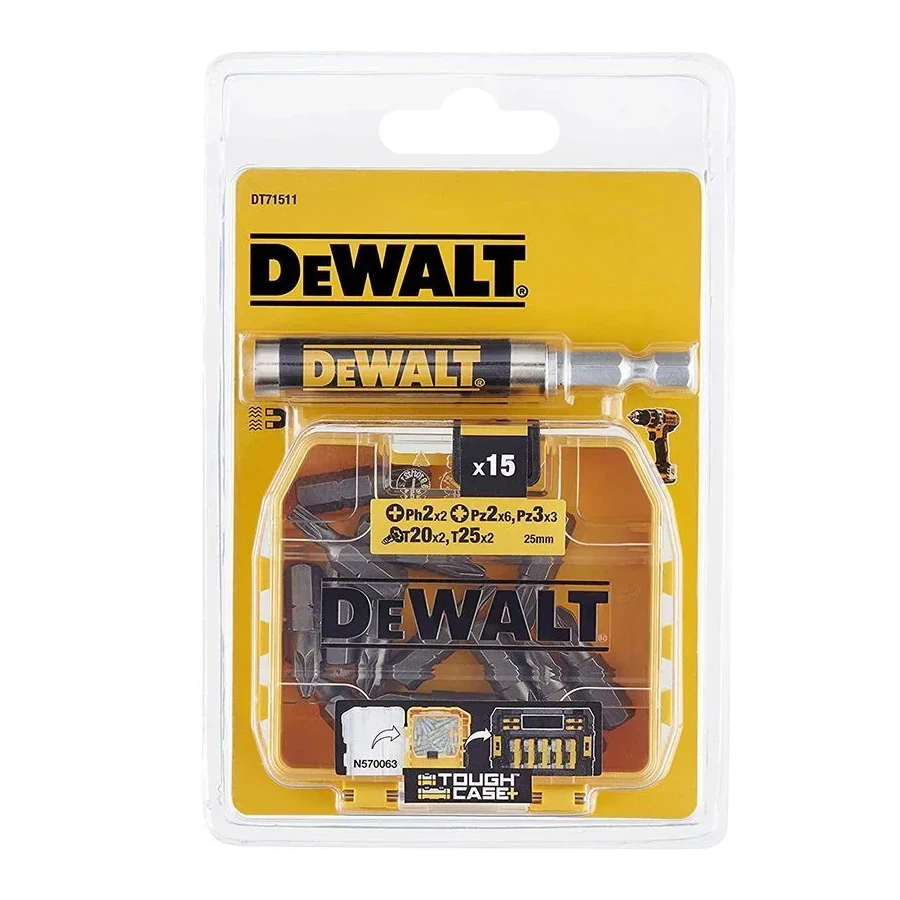 Imagem -06 - Dewalt-chave de Fenda Bits Grupo Ferramenta Elétrica Acessório Case Brocas Elétricas Ph2x2 Pz2x6 Pz3x3 T20x2 T25x2 Dt71511-qz 16 Pcs