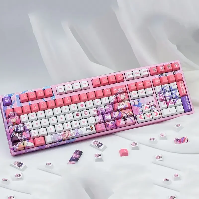 Elysia Keyboard Game Honkai Impact 3 Keycaps Pink Goblin anime PBT Neighborhood Mechanical Keyboard Customize ﻿Cosplay Keycap