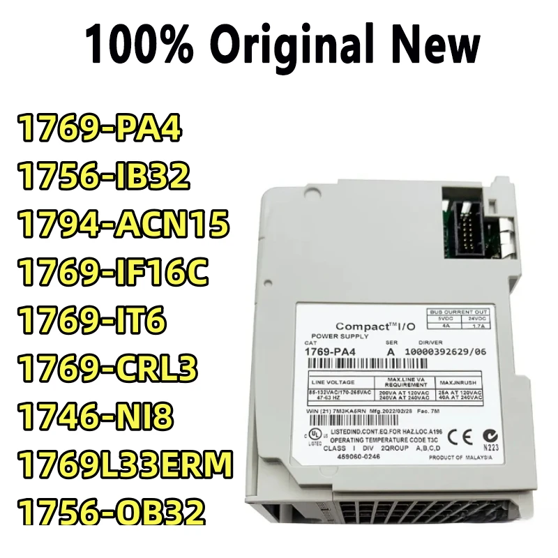 

100% Tested 1769-PA4 1769-IF16C 1756-IB32 1756-OB32 1746-NI8 1769-IT6 1794-ACN15 1764-LRP 1769-CRL3